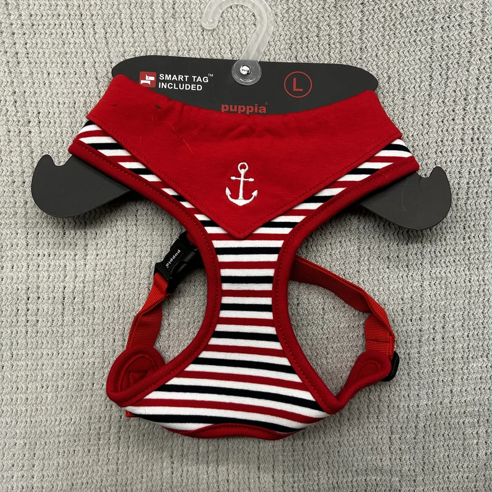 Puppia Red and Black Striped Dog Harness
